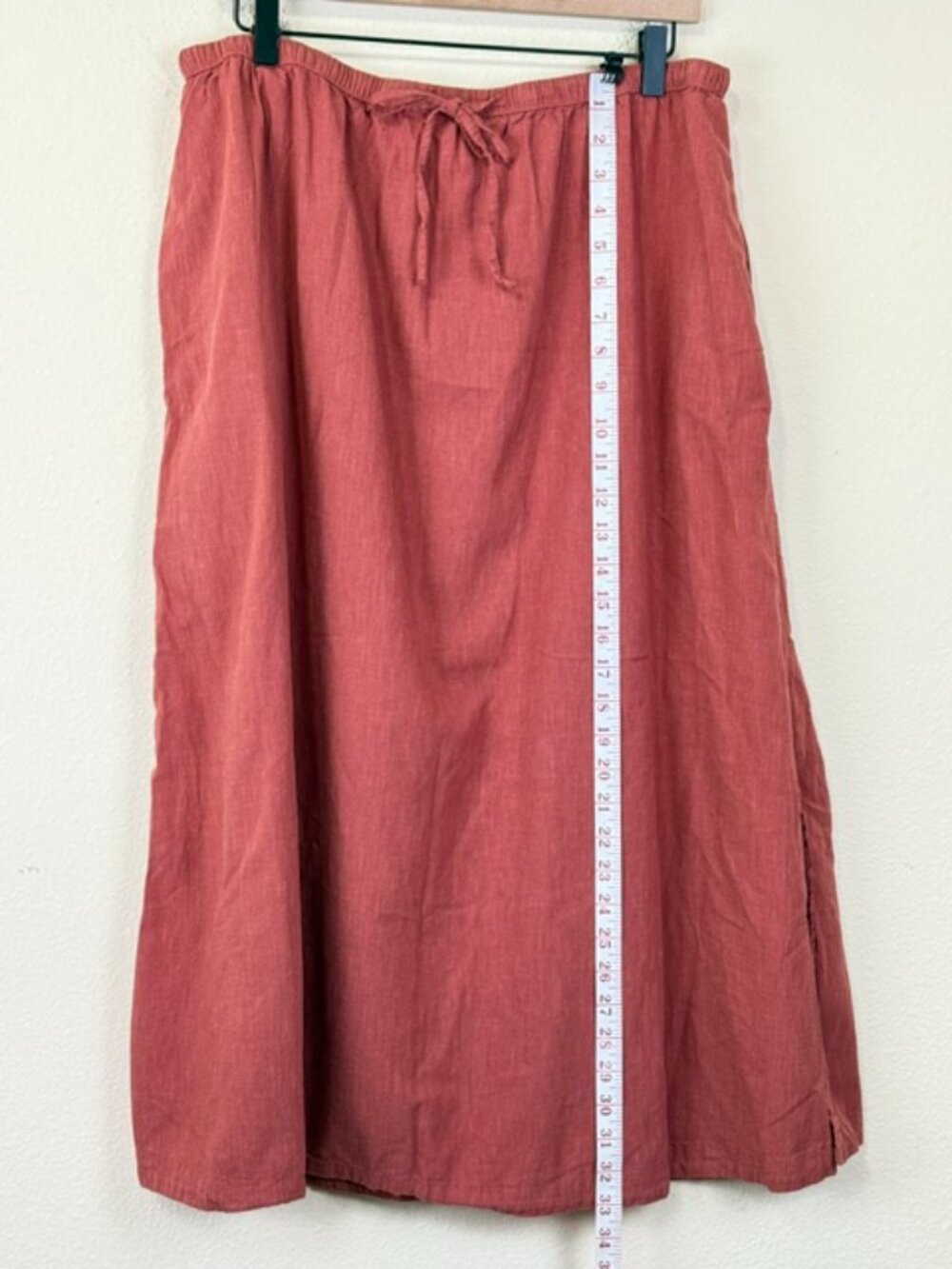 Universal Thread Midi Skirt Womens Large Burnt Orange A-Line Tie Front Pockets - Picture 4 of 8